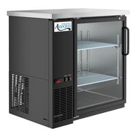 Avantco UBB-36G-HC 36" Black Counter Height Glass Door Back Bar Refrigerator with LED Lighting