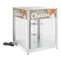 ServIt 18" Churro Self-Service Countertop Display Warmer with 4-Shelf Rotating Pizza Racks