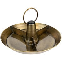 Kalalou 10" x 6" Round Antique Brass Metal Bottle Topper with Dividers