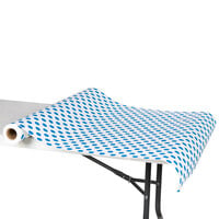 40 inch x 100' Paper Table Cover with Blue Polka Dots