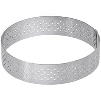 de Buyer Valrhona 5" x 13/16" Perforated Stainless Steel Tart Ring 3099.05