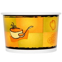 Huhtamaki 70408 Streetside Print 8 oz. Double Poly-Paper Soup / Hot Food Cup with Plastic Lid - 250/Case