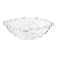 Visions 12 oz. Clear PET Plastic Square Catering / Serving Bowl - 125/Pack
