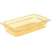 Carlisle 3086013 StorPlus 1/3 Size Amber High Heat Plastic Food Pan - 2 1/2 inch Deep