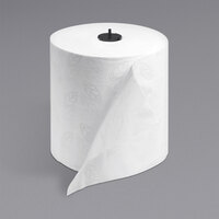 Tork Advanced Matic White with Grey Leaf 2-Ply Paper Towel Roll H1, 525 Feet / Roll - 6/Case