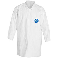 DuPont Tyvek 400 Polyethylene White Lab Coat with 2 Pockets and Open Wrists TY212SWHLG003000 - L - 30/Case
