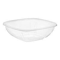 Visions 64 oz. Clear PET Plastic Square Catering / Serving Bowl - 25/Pack