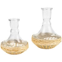 Kalalou 2-Piece Flared Seagrass-Wrapped Glass Bud Vase Set