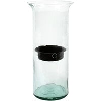 Kalalou Large Glass Cylindrical Hurricane Candle Holder with Rustic Metal Insert
