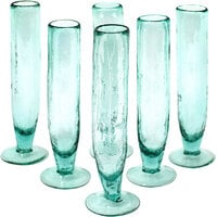 Kalalou 8 oz. Tall Recycled Flute Glass / Vase - 6/Case