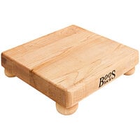 John Boos & Co. 10 inch x 10 inch x 1 1/2 inch Square Maple Wood Cutting Board with Bun Feet B9S