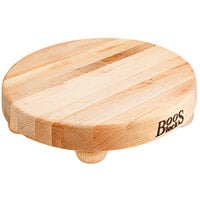 John Boos & Co. 12 inch x 1 1/2 inch Round Maple Wood Cutting Board with Bun Feet B12R