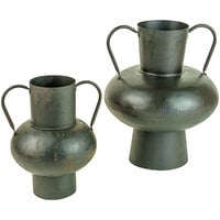 Kalalou 2-Piece Black Standard Metal Urn Set with Handles