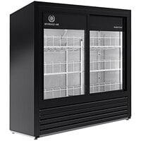 Beverage-Air MT41-48 47" x 48" Marketeer Series Black Refrigerated Sliding Glass Door Merchandiser with LED Lighting