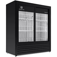 Beverage-Air MT41-54-1-SDB 47" Marketeer Series Black Refrigerated Sliding Glass Door Merchandiser with LED Lighting
