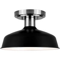 Canarm Bello Modern Matte Black / Brushed Nickel Semi-Flush Mount Light - 120V, 60W