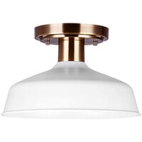 Canarm Bello Modern Matte White / Gold Finish Semi-Flush Mount Light - 120V, 60W