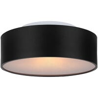 Canarm Dexter Modern Matte Black Semi-Flush Mount Light with Frosted Glass - 120V, 60W