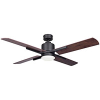 Canarm Loxley 52 inch Matte Black / Rustic Maple Ceiling Fan with LED Light - 3478 CFM, 120V
