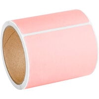 Lavex Industrial 4 inch x 6 1/2 inch Pink Thermal Transfer Permanent Label Roll - 4/Case