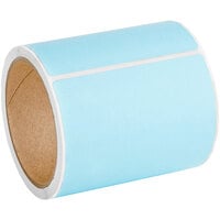 Lavex Industrial 4 inch x 6 1/2 inch Blue Thermal Transfer Permanent Label Roll - 4/Case