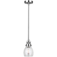 Canarm Carson Brushed Nickel / Seeded Glass Classic Pendant Light - 120V, 100W