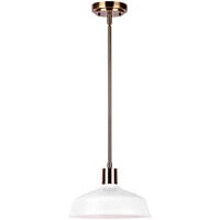 Canarm Bello Matte White / Gold Mid-Century Modern Pendant Light - 120V, 60W