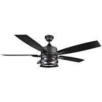 Canarm Duffy 52 inch Matte Black Ceiling Fan with LED Light - 3137 CFM, 120V