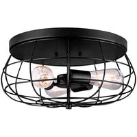 Canarm Flora Modern Matte Black Caged Semi-Flush Mount Light - 120V, 60W