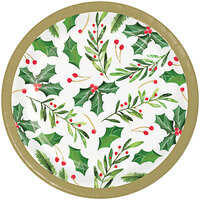 Creative Converting 352903 7 inch Traditional Holly Paper Plate - 96/Case