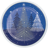 Creative Converting 359518 9 inch Silver Snowfall Paper Plate - 96/Case