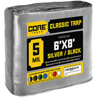 Core Tarps Silver / Black Classic Weatherproof 5 Mil Poly Tarp with Reinforced Edges