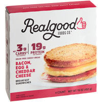 Realgood Bacon, Egg, and Cheese Grain-Free Sandwich 4 oz. - 20/Case