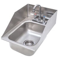 Advance Tabco DI-1-10SP Drop-In Stainless Steel Sink with 6 inch Tapered Side Splash - 10 inch x 14 inch x 10 inch Bowl