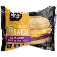 Alpha Foods Plant-Based Sausage, Egg, and Cheese Breakfast Sandwich 5.5 oz. - 10/Case