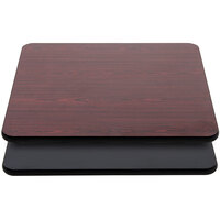 Lancaster Table & Seating 30 inch x 30 inch Laminated Square Table Top Reversible Cherry / Black