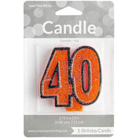 Creative Converting 101157 3 1/2 inch Orange Glitter 40 inch Candle