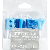Creative Converting 101044 3 inch Assorted Blue Birthday Boy Candle Pick Set - 11/Set