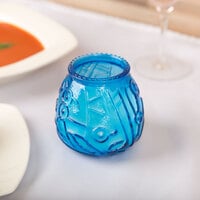 Sterno 40120 4 1/8 inch Blue Venetian Candle - 12/Pack