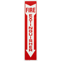 Buckeye Glow-In-The-Dark Fire Extinguisher Adhesive Label - Red and White, 18 inch x 4 inch