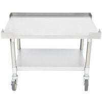 APW Wyott SSS-36C 16 Gauge Stainless Steel 36" x 24" Standard Duty Cookline Equipment Stand with Galvanized Undershelf and Casters