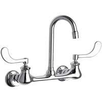 Chicago Faucets 631-E35ABCP 1.5 GPM Wall-Mounted Faucet with Adjustable Centers and 3 1/2 inch Rigid / Swing Gooseneck Spout