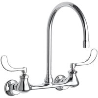 Chicago Faucets 631-GN8AE3ABCP Wall-Mounted Faucet with Adjustable Centers and 8 inch Rigid / Swing Gooseneck Spout