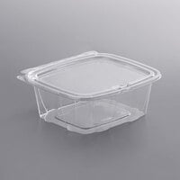 Tamper Tek 13 oz Rectangle Clear Plastic Container - with Lid,  Tamper-Evident, 4 Compartments - 7 x