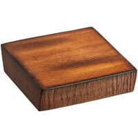 Lancaster Table & Seating 5 inch x 5 inch Square Solid Wood Live Edge Table Top with Antique Walnut Finish - Sample