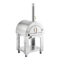 Backyard Pro 38 1/2" Stainless Steel Hybrid Wood / Liquid Propane Outdoor Pizza Oven with Stand