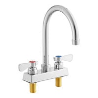 Regency Deck-Mounted Faucet with 4" Centers and 6" Swivel Gooseneck Spout