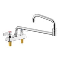 Regency Deck-Mounted Faucet with 4" Centers and 18" Double-Jointed Swing Spout