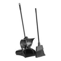 Lavex 12" Closed-Lid Lobby Dust Pan with Broom