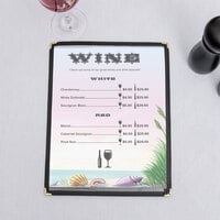 8 1/2 inch x 11 inch Menu Paper - Seafood Themed Coral Design Right Insert - 100/Pack